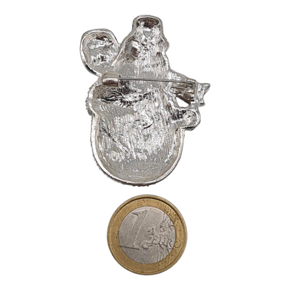 Brosche modeschmuck schneemann silberfarben bärchen baby rentier weihnachten winter