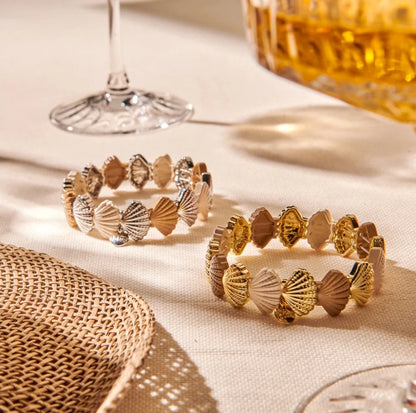 Armband  Muscheln elastisch Gold- Silberfarben Sommer Trend 2026 Biba