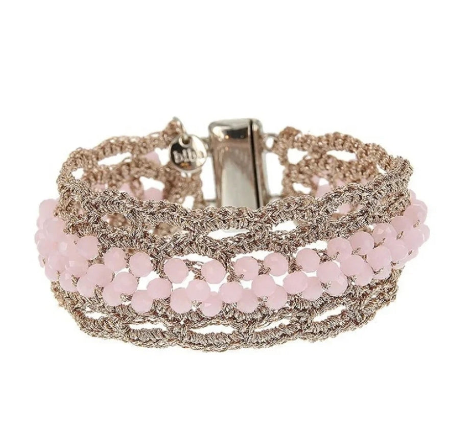 Armband Texil mit Perlchen in Blau, Mintgrün oder Rosa Trend Sommer Biba