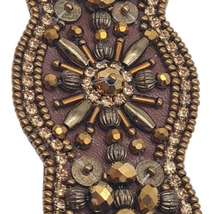Armband Kunstleder Bronze mit Perlchen Besatz 1001 Nacht Biba