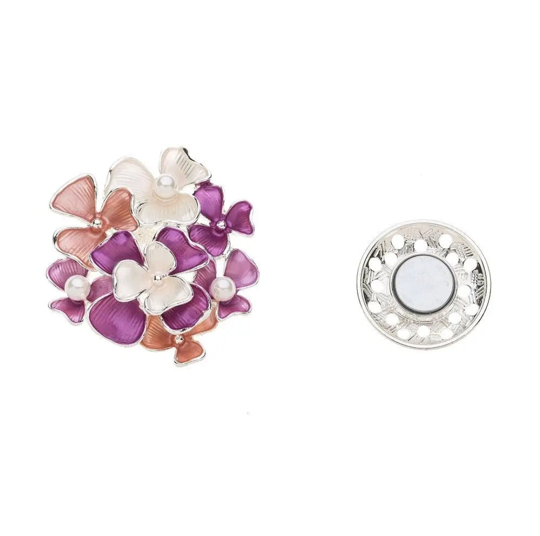 Brosche Tiarablüten Perlen Anstecknadel Bouquet Garten Blumen Trend