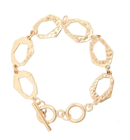 Armband Goldfarben Flaches Kettenarmband Stilvoll Statement Nickelfrei Amorino