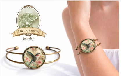 Armband Armreif Jugendstil Glas Cabochon Armreif  the Divine Iguana