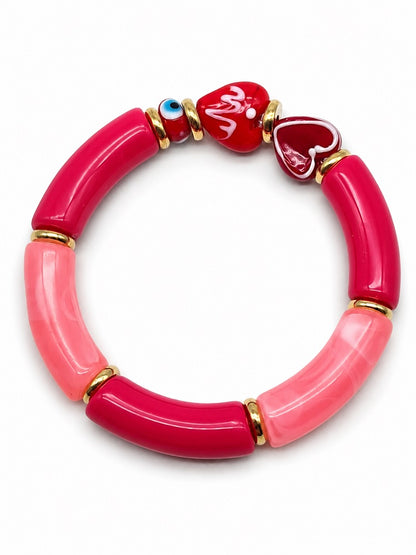 Armband Bunt Elastisch Regenbogen Fisch Ente Happy Fröhlich