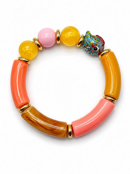 Armband Bunt Elastisch Regenbogen Fisch Ente Happy Fröhlich
