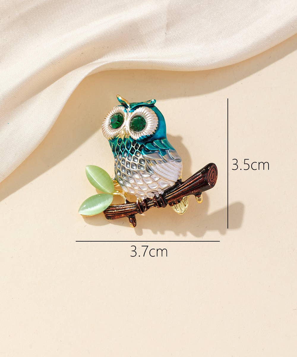 Brosche Eule Eulchen Blau Vogel Fantasie Anstecknadel Trend