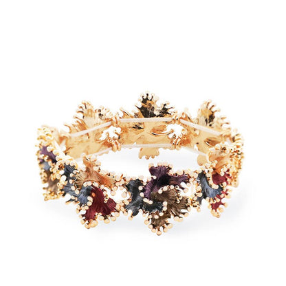 ELASTISCHES EMAILLIERTES BLUMENARMBAND stretch bunt nickelfrei