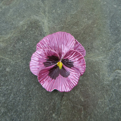 Brosche Stiefmütterchen Rosa Blumen-Brosche Veilchen Lila Rosa