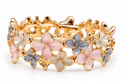 Armband Elastisch Blumen Floral Pastell Ardoné Nickelfrei