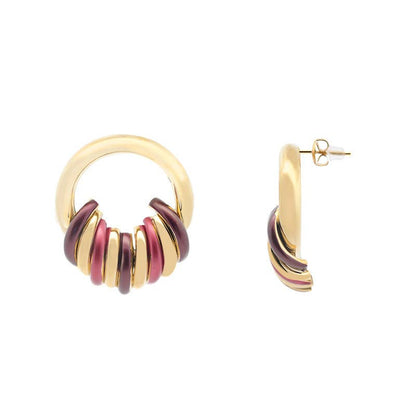 Amorino EMAILLIERTE OHRSTECKER MIT KREIS Rot Grün Blau Lila nickelfrei