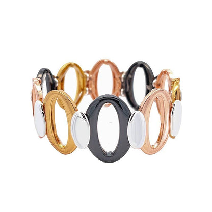 Amorino Elastisches Armband Roségold Gun Metal Silberfarben