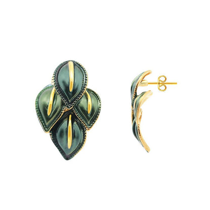 Ohrringe Emailliert vier Blättern nickelfrei Ohrstecker Natürlich Amorino