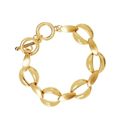 Armband Oval Gold-Silberfarben Nickelfrei Mode Gliederkette  Amorino