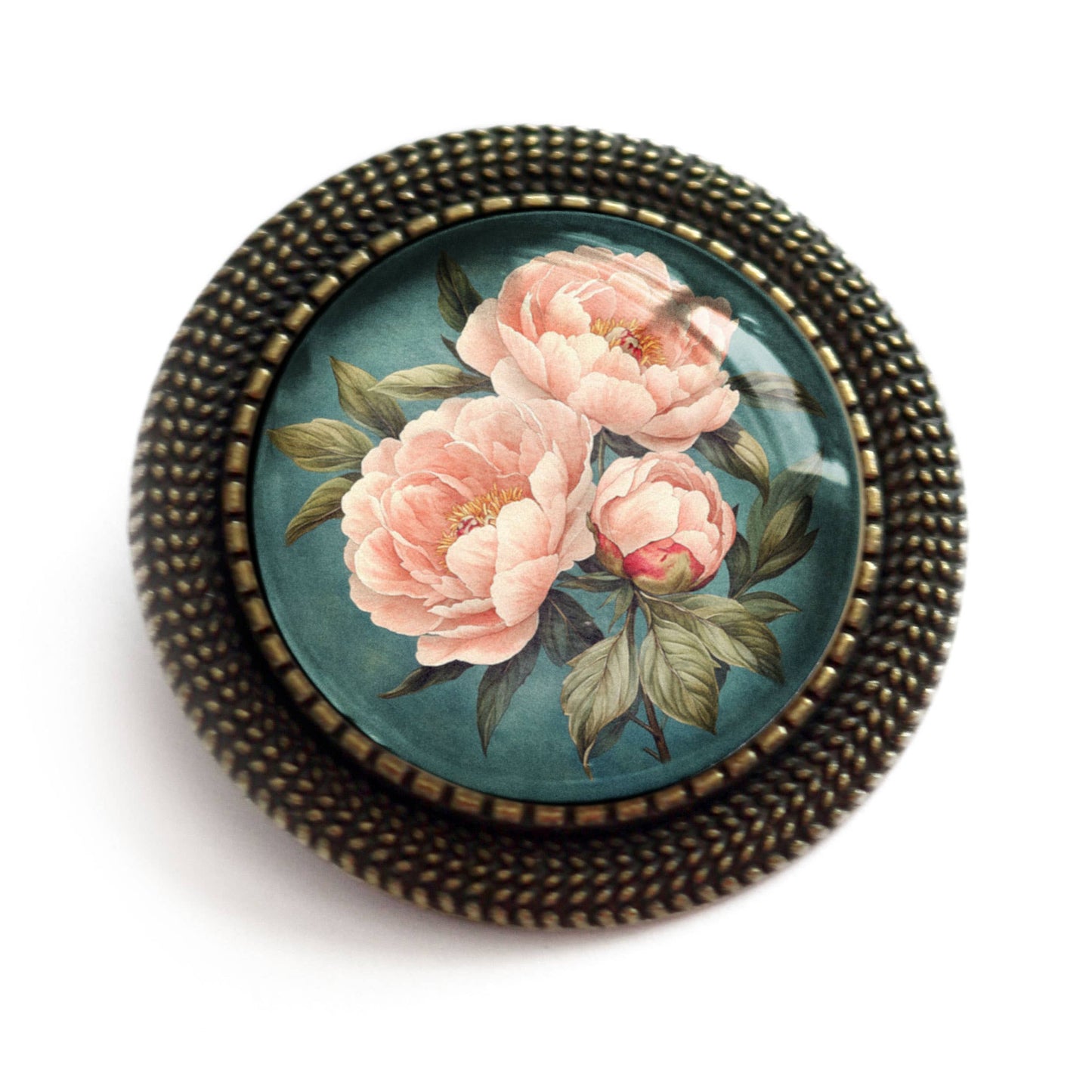 Anstecknadel Rosa Pfingstrose Frühlingsblumen Cottage Brosche Vintage