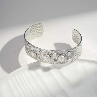 Cosmos Armreif Perlenarmreif aus vergoldetem und Silberfarbenen Edelstahl – Elegant