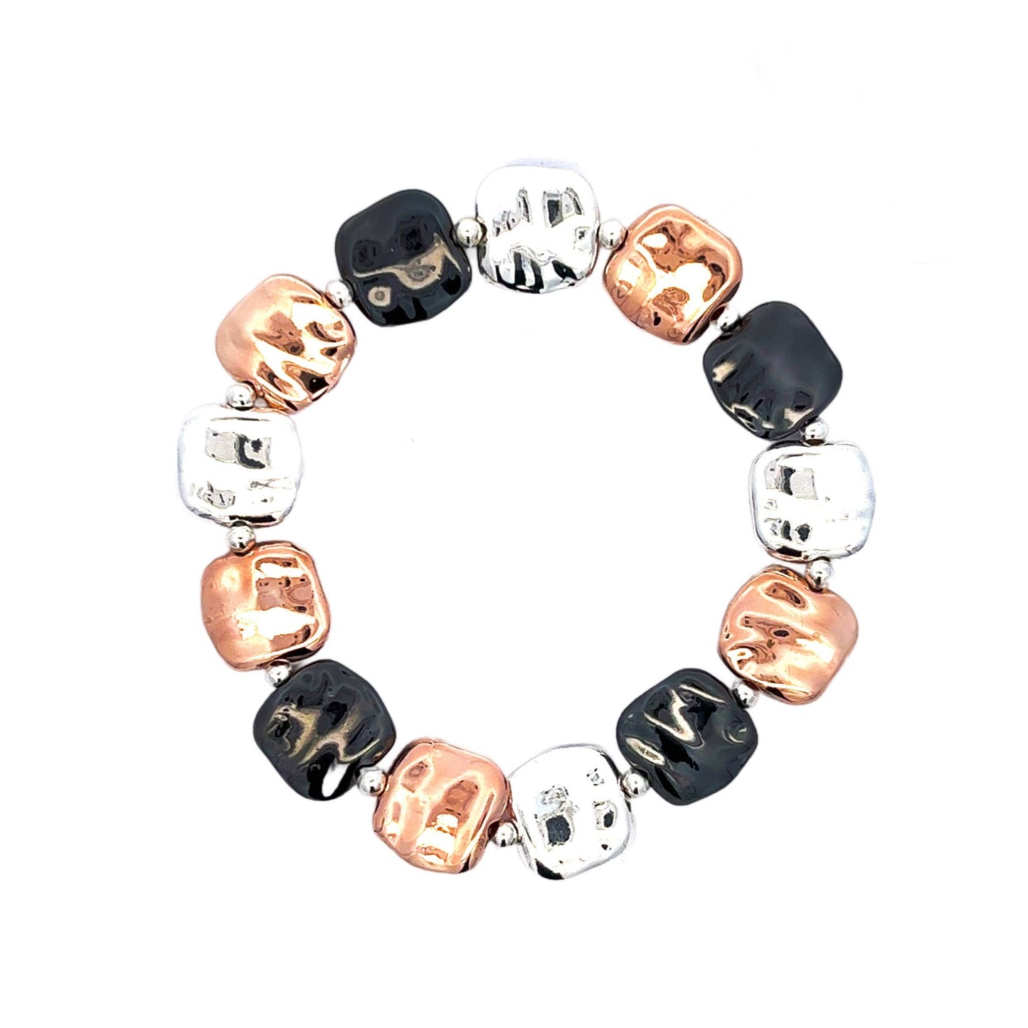 Amorino DREIFARBIGES ELASTISCHES ARMBAND nickelfrei trend modeschmuck