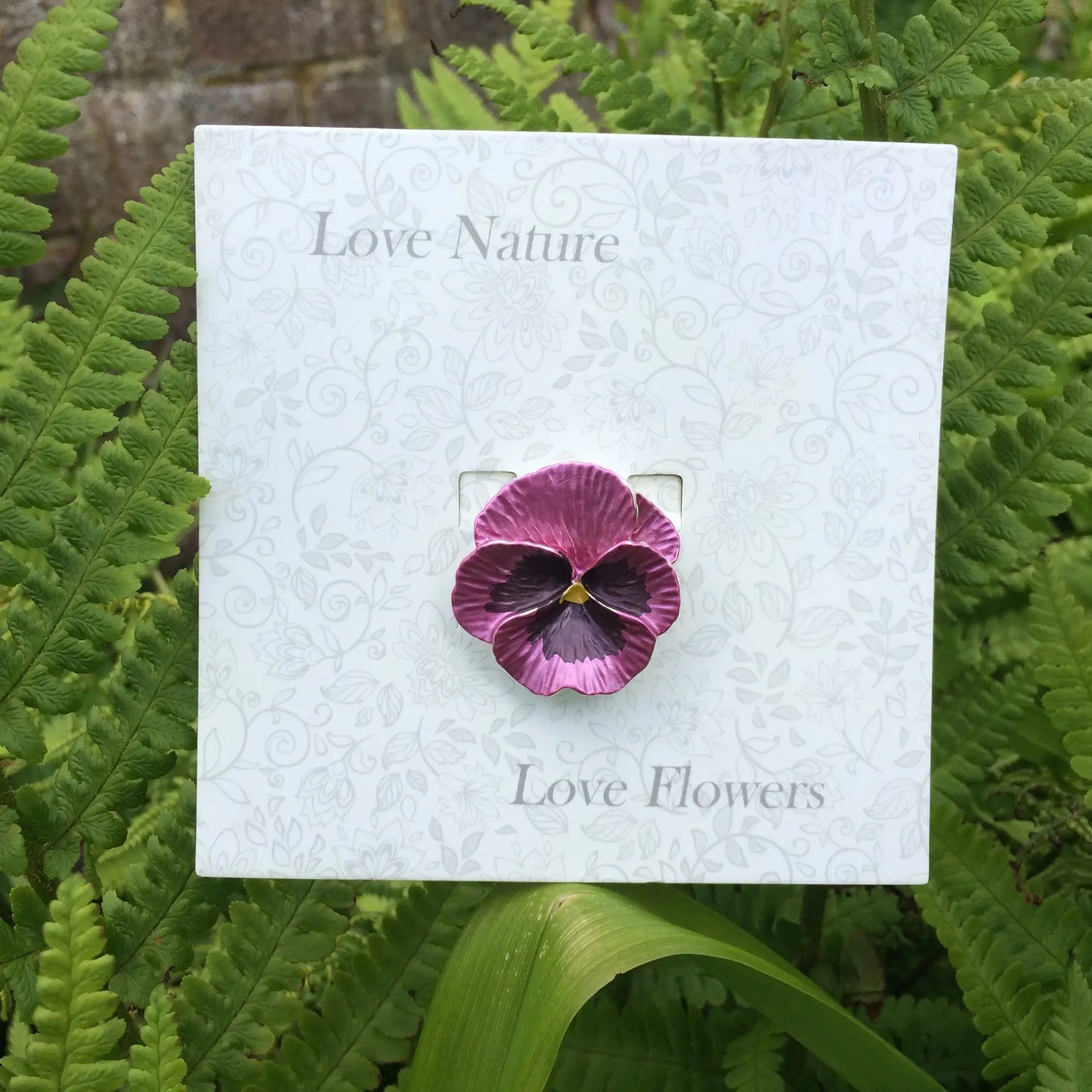 Brosche Stiefmütterchen Rosa Blumen-Brosche Veilchen Lila Rosa