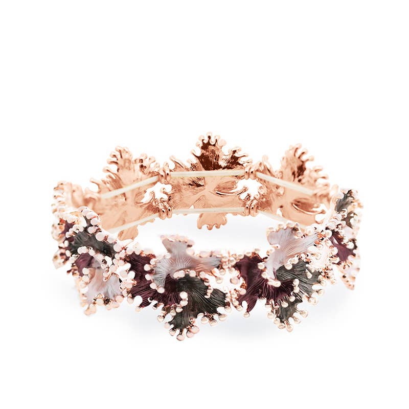 ELASTISCHES EMAILLIERTES BLUMENARMBAND stretch bunt nickelfrei