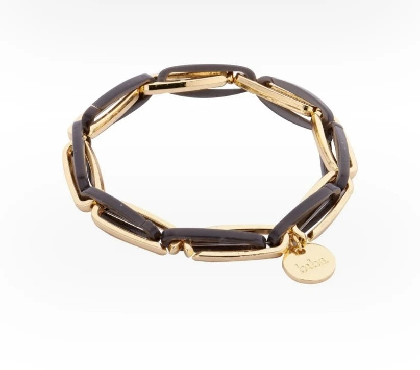 Armband Gliederarmband Schwarz Grau Acryl Nickelfrei Biba
