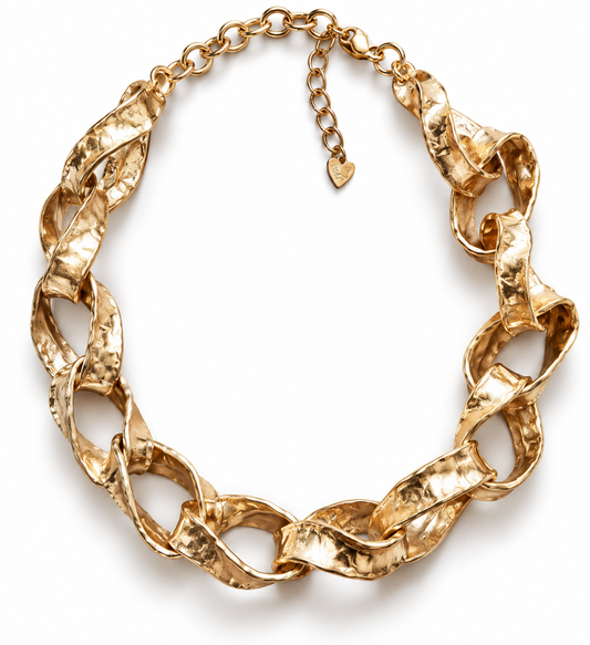 Halskette Kurzkette Große industrial Style Glieder in Goldfarben Sweet7 Nickelfrei