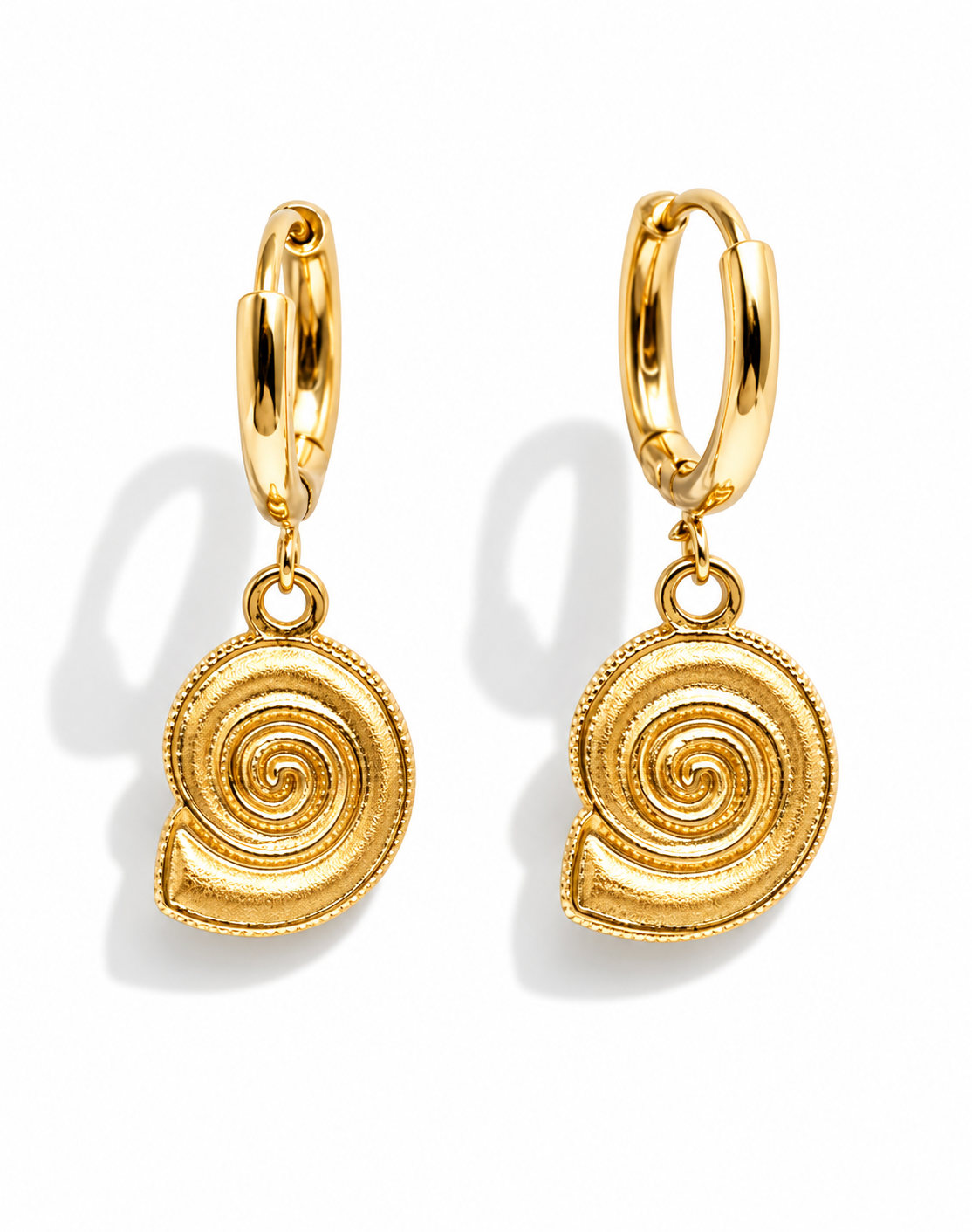 Ohrringe Muschelwirbel Schnecke nickelfrei silber- Goldfarben Sommer Yehwang