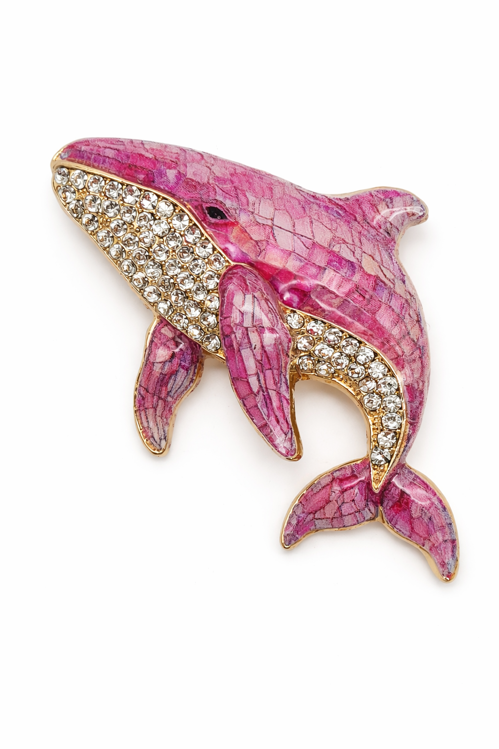 Brosche Walfisch in Blau oder Rosa Meer Fisch