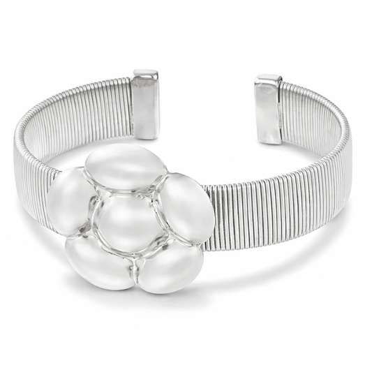 Armband Armreif Statement-Blumenarmreif Blume Silberfarben Nickelfrei Yehwang
