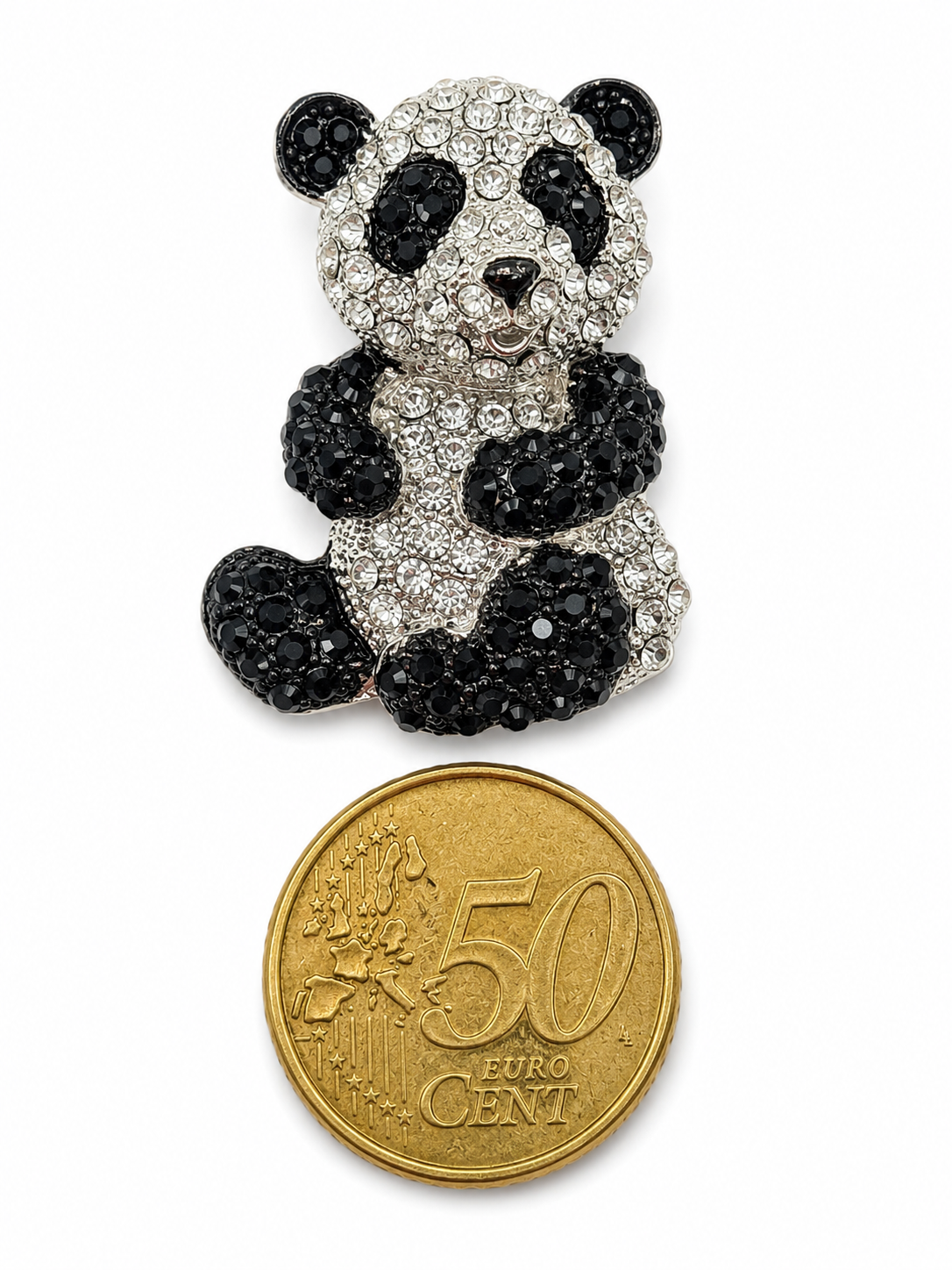 Brosche Panda Schwarz Weiß süß Bärchen Bambus