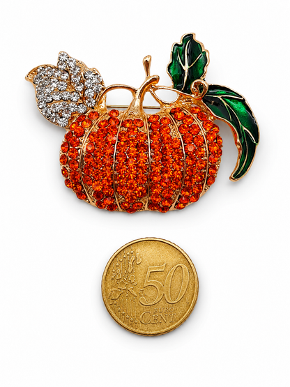 Brosche Kürbisse Halloween Party Erntedank orange Ohrringe Ohrhänger