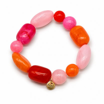 Armband elastisch bunte Süßigkeiten Candy Biba Rosa Pink Orange Hellblau