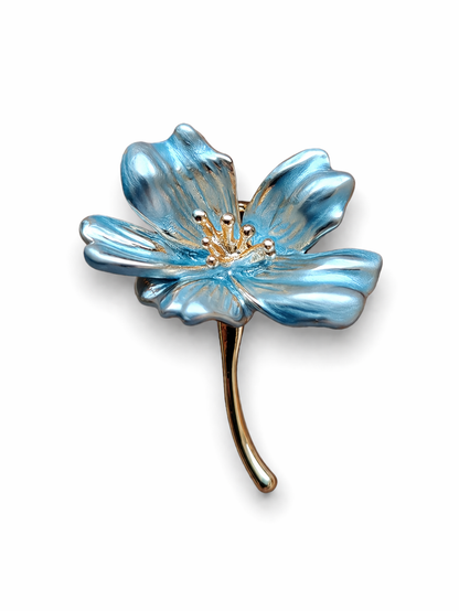 Brosche Vergissmeinnicht Rosa Blau Blume Blümchen Kragen Anstecknadel