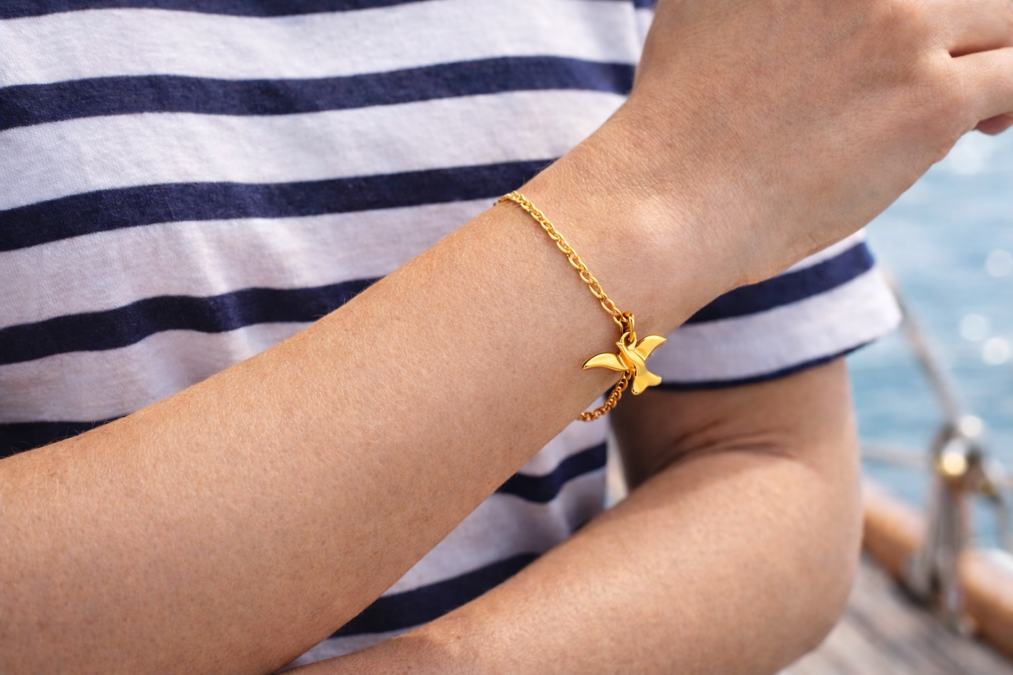 Armband Bettelarmband Matt Goldfarben oder Matt Silberfarbene Möwe Biba