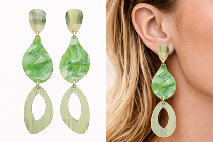 Biba Ohrringe Ohrhänger Acryl Retro Ibiza Stil Bunt Nickelfrei Sweet 70 er