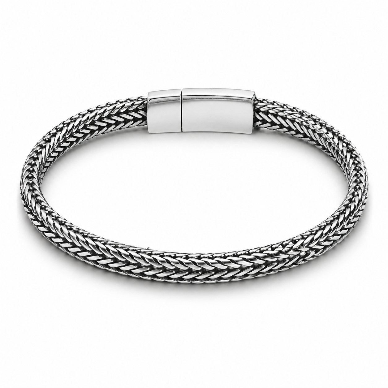 Armband Antik Silberfarben Doppelkette 20,5 cm Unisex Nickelfrei Biba