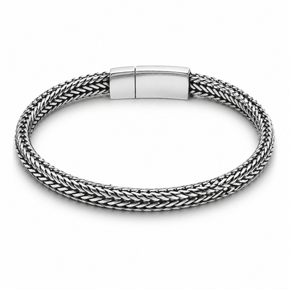 Armband Antik Silberfarben Doppelkette 20,5 cm Unisex Nickelfrei Biba