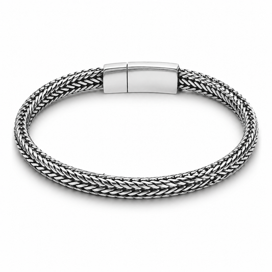 Armband Antik Silberfarben Doppelkette 20,5 cm Unisex Nickelfrei Biba