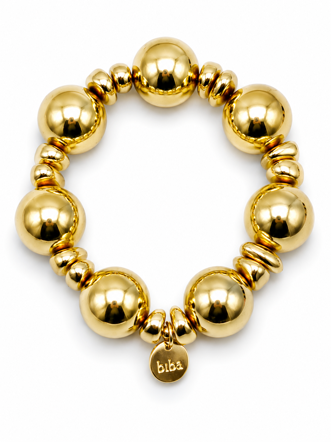 Armband Farben Treasures Space Beads elastisch Nickelfrei Biba Goldfarben