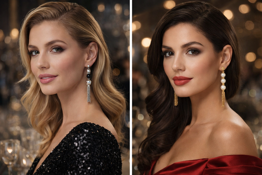 Ohrhänger Perlenohrring Kunstperlen Goldfarben Silberfarben Nickelfrei Amorino