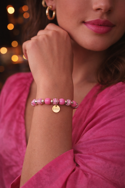 Armband Biba´s Candystore Space Beads elastisch Nickelfrei Biba Goldfarben