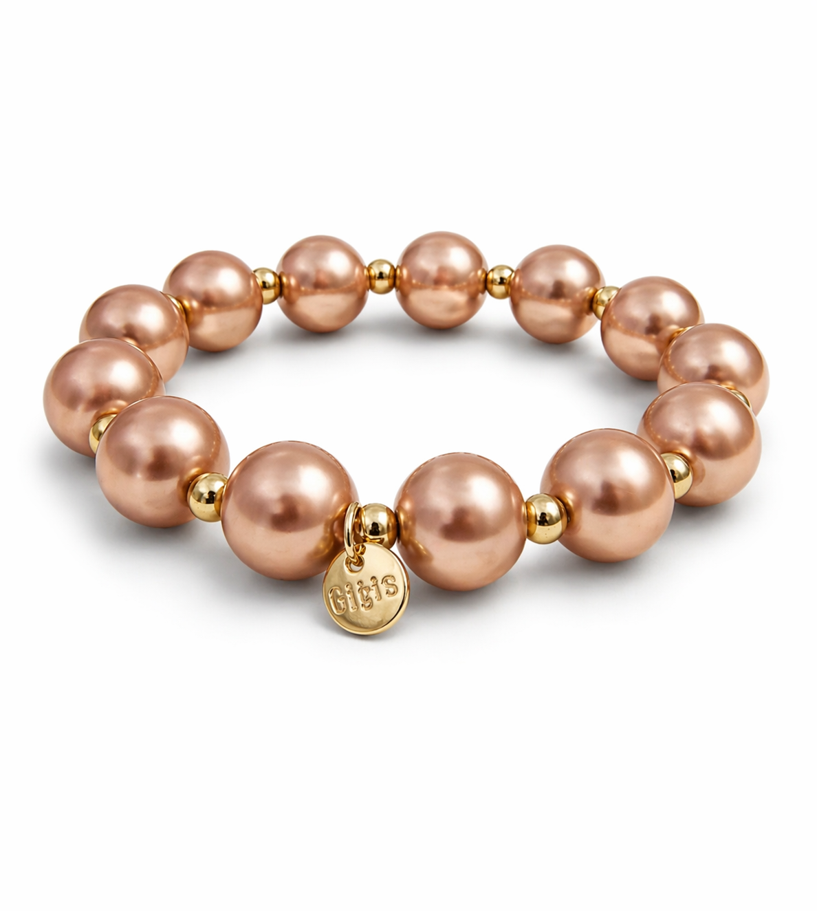 Armband elastisch Lachs-Rosa mit Goldfarben in 3 Größen Trend Sommer Biba