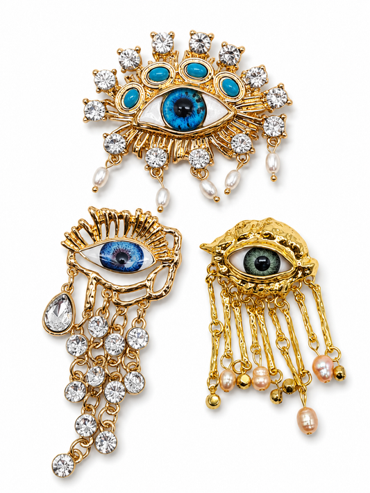 Brosche Modeschmuck Auge Anstecknadel nickelfrei Gottes Auge wachsam