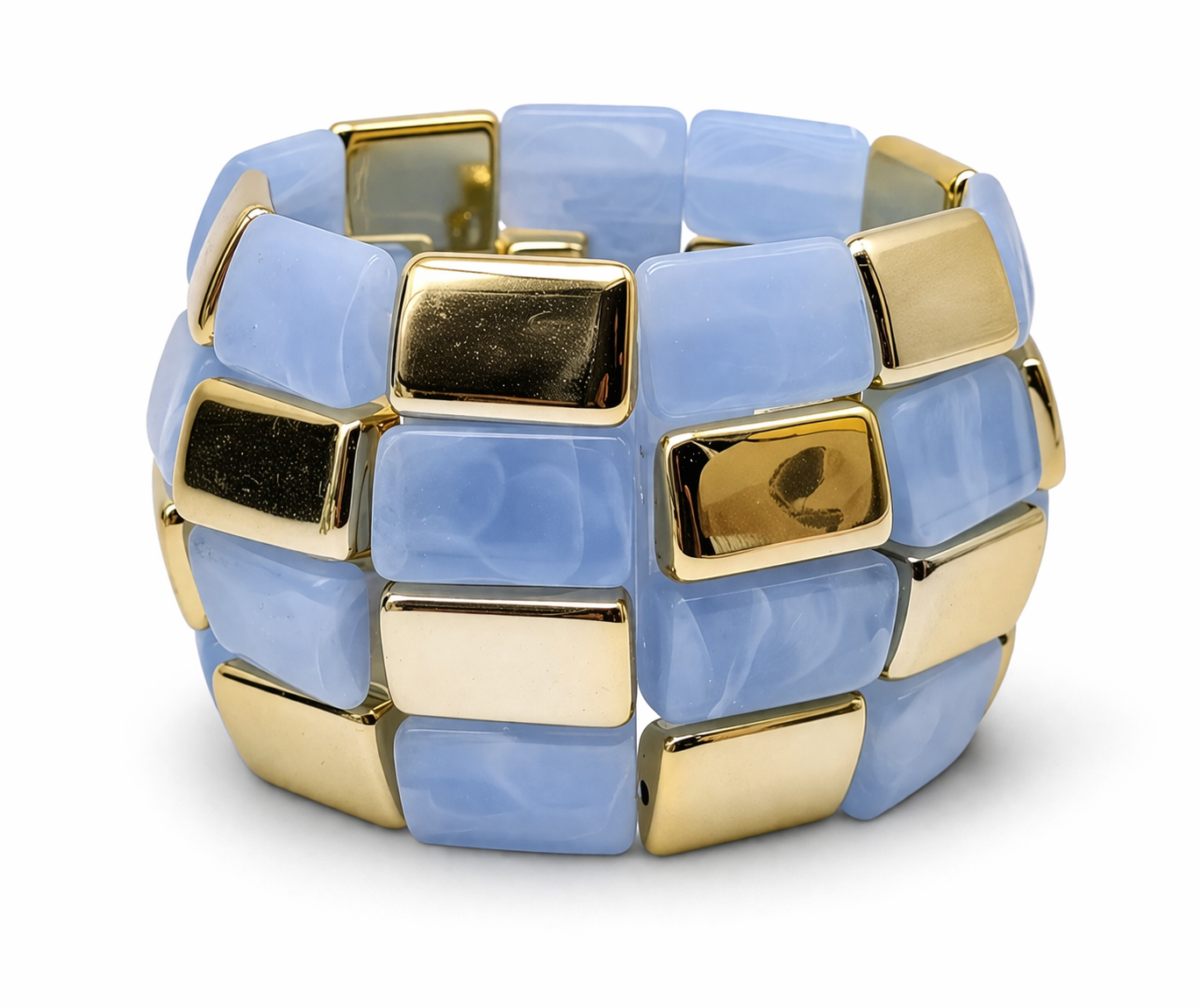 Armband Stretch Goldfarben Blassrosa Weiß Hellblau Hellgrün Beige Schwarz Nickelfrei