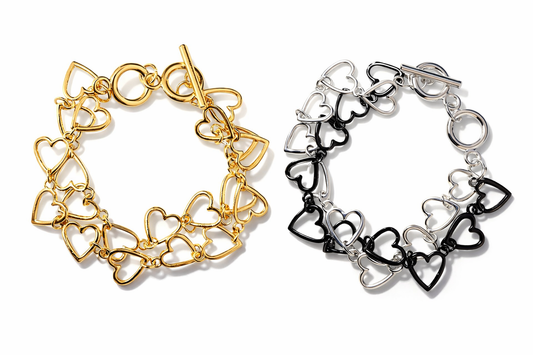 Armband Doppelreihe Herzkette  goldfarben silberfarben nickelfrei Amorino
