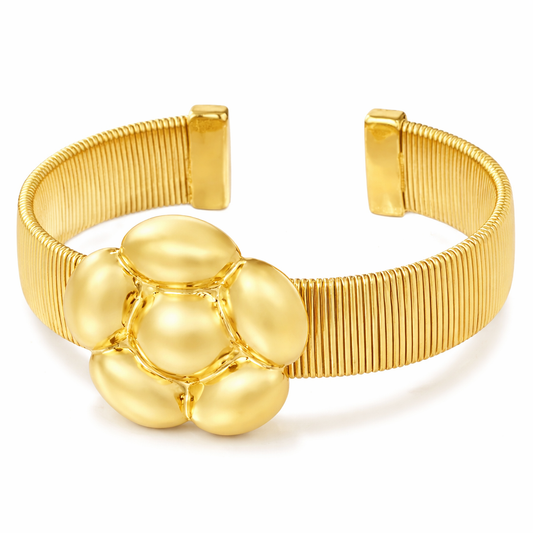 Armband Armreif Statement-Blumenarmreif Blume Goldfarben Nickelfrei Yehwang