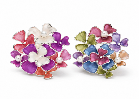 Brosche Tiarablüten Perlen Anstecknadel Bouquet Garten Blumen Trend
