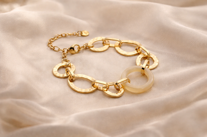 Armband "Fall Chic" Goldfarbene Beige Elementen Nickelfrei elegant Biba
