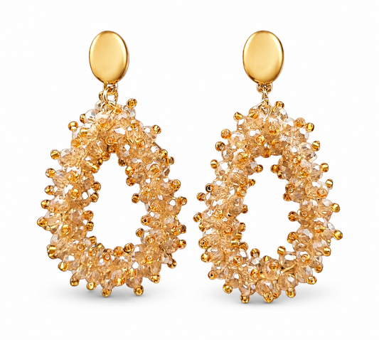 Ohrringe Ohrhänger Tropfenform Apricot-perlen Tropfenform Beige Nickelfrei Sweet7