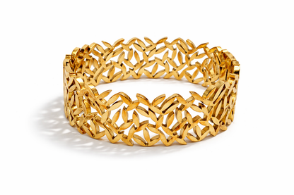Armband Klapp-Armband Goldfarben kombinierbar nickelfrei Glieder 70er Cosmos