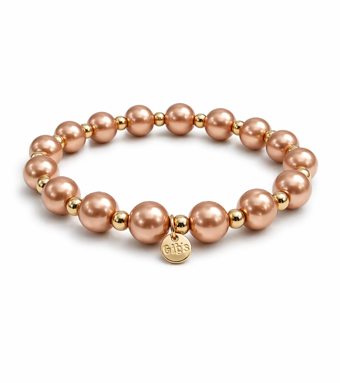Armband elastisch Lachs-Rosa mit Goldfarben in 3 Größen Trend Sommer Biba