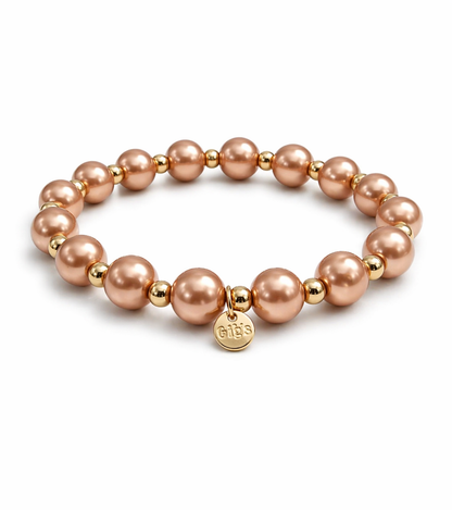 Armband elastisch Lachs-Rosa mit Goldfarben in 3 Größen Trend Sommer Biba